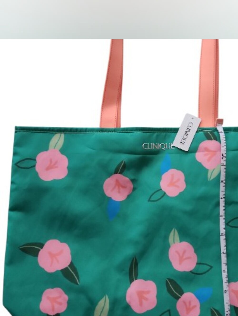 Clinique Spring Green Floral Tote Bag - Picture 2 of 6